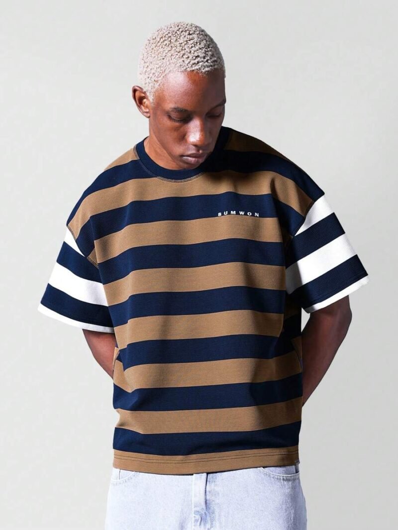 Boxy Fit Striped Short Sleeve Tee