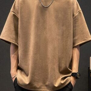 Casual Simple Solid Color Drop Shoulder Loose T Shirt
