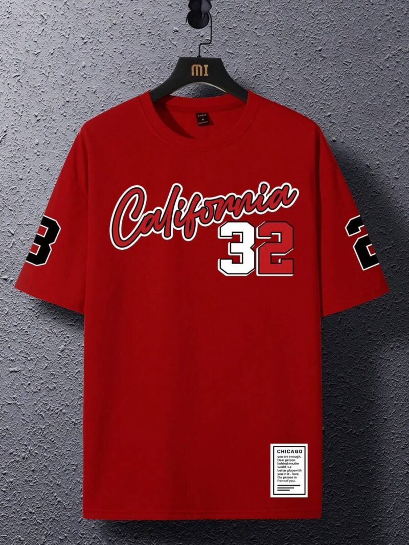 Drop Shoulder T Shirt With Letter Graphic Print