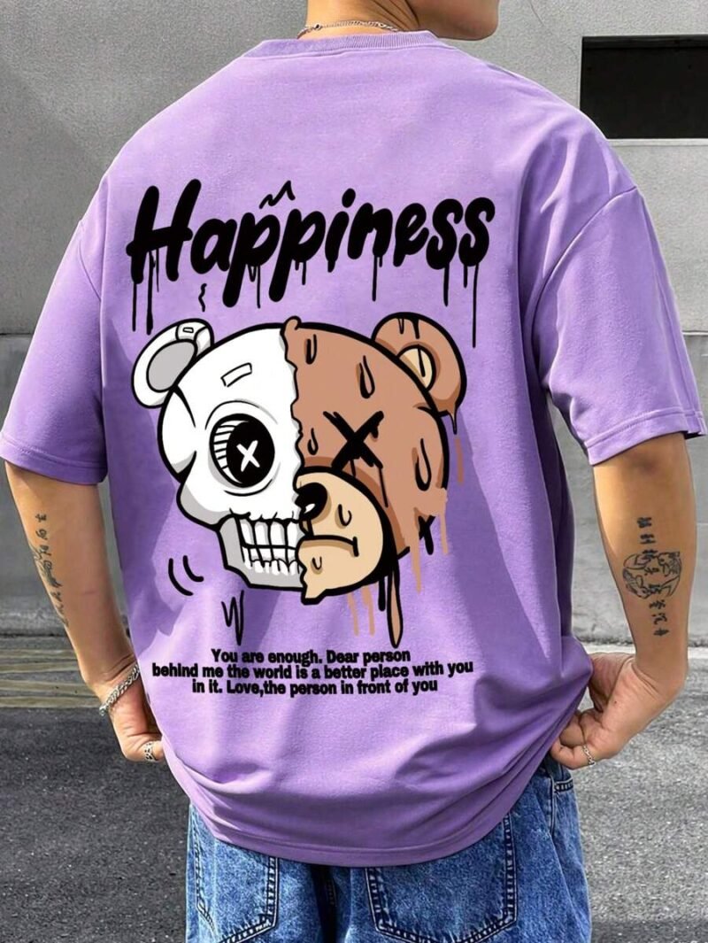 Funny Cartoon Graphic Pattern Drop Shoulder
