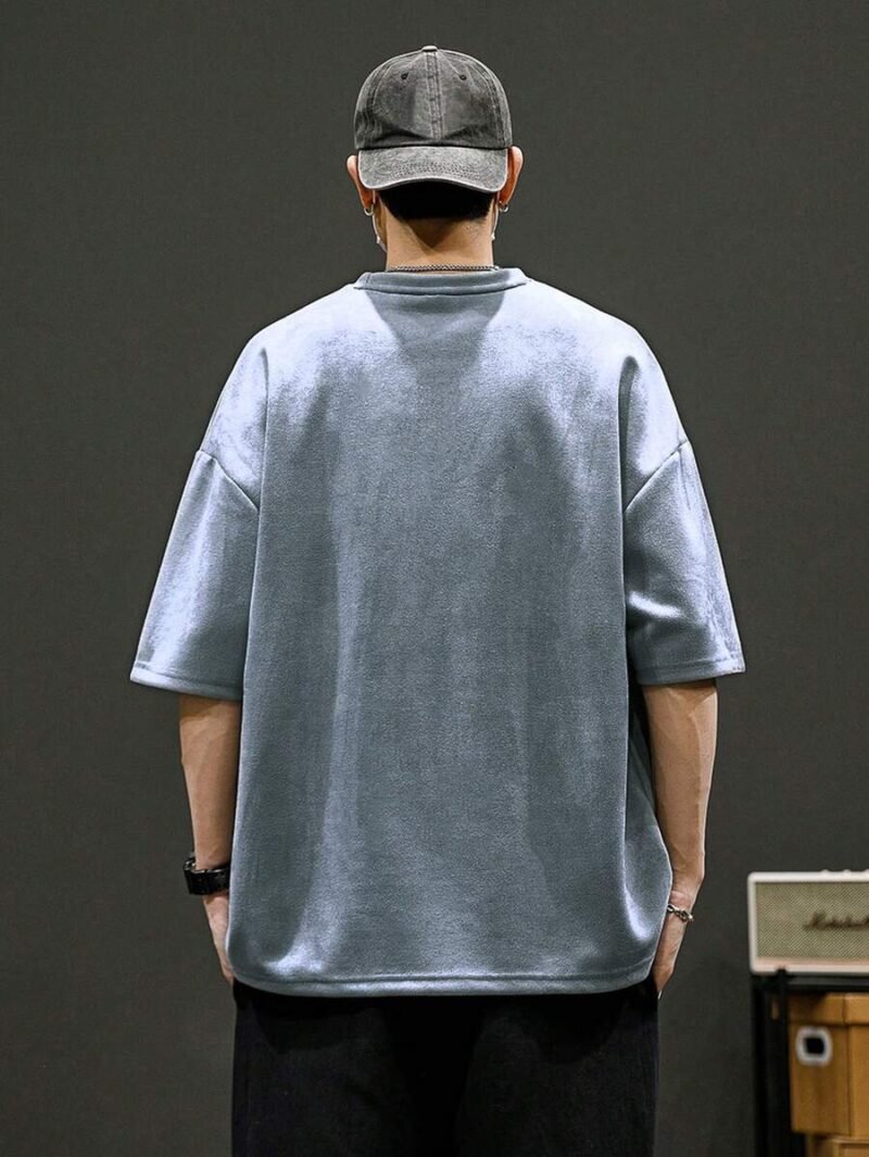 Oversized Men's Letter Embossed Drop Shoulder