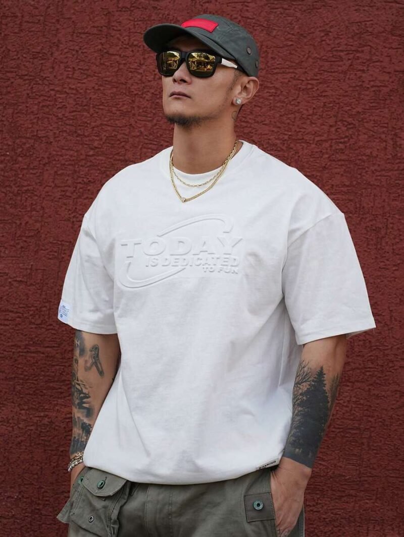 Solid Color Letter Print Quality Summer T Shirt