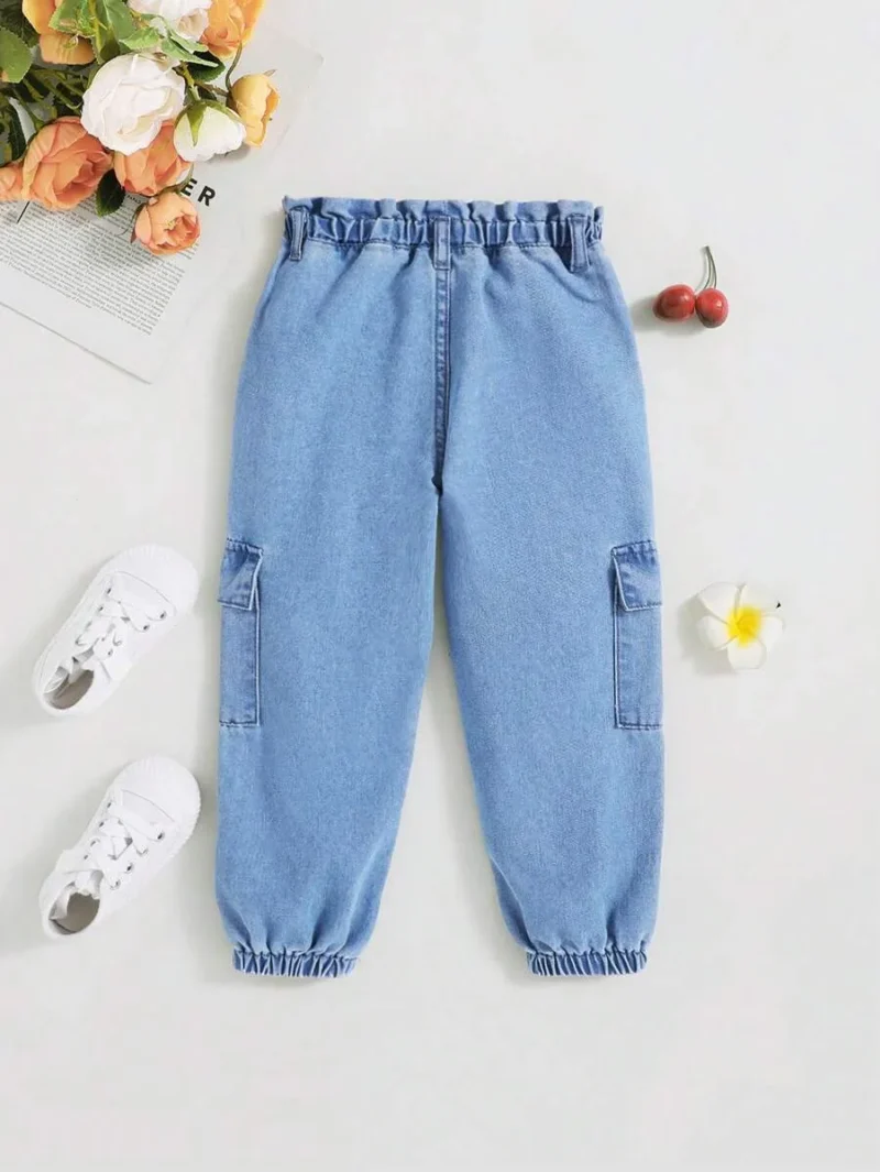 Workwear Street Style Denim Jogger Jeans Pants