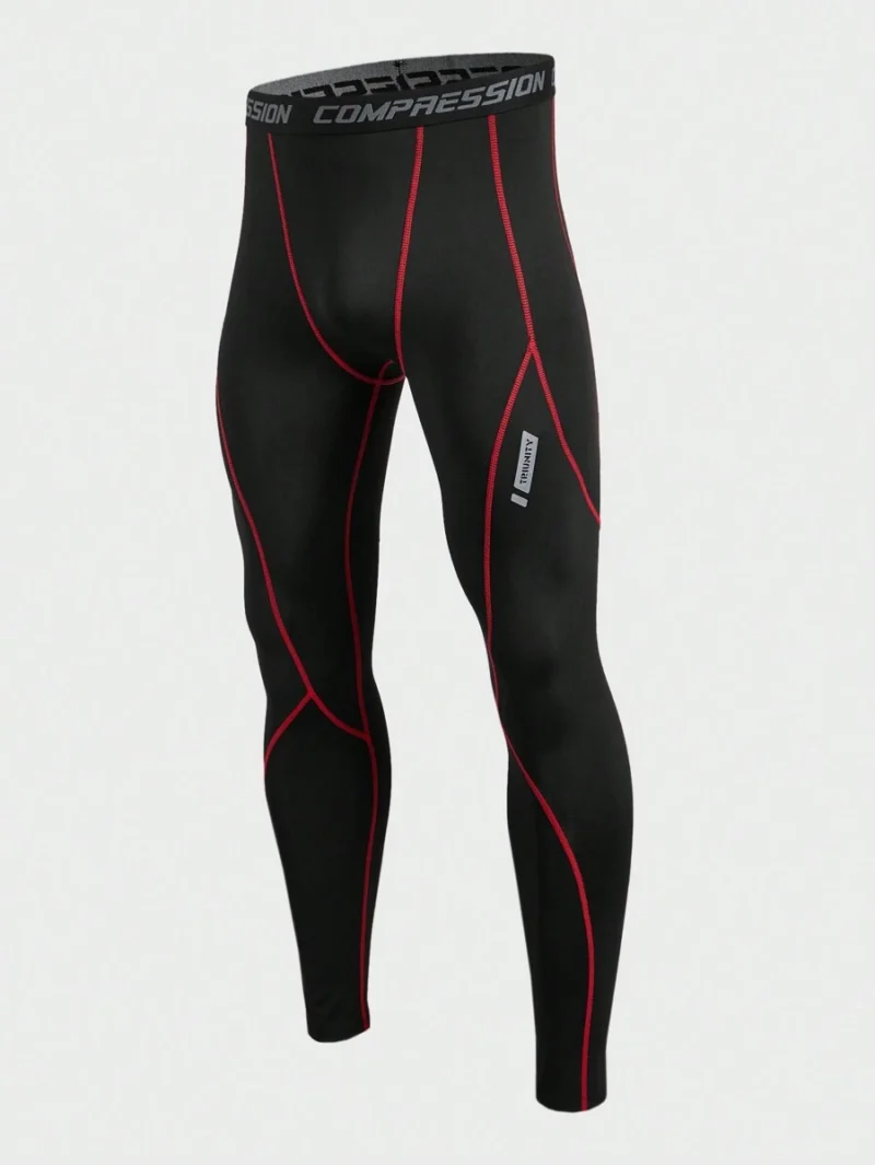 Letter Webbing Design Compression Tights