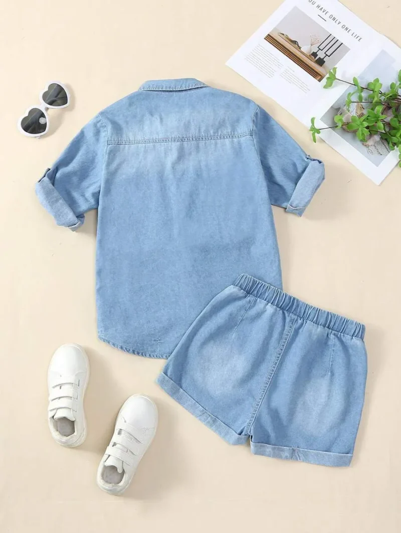 Casual Loose Comfortable Soft Denim Top And Shorts