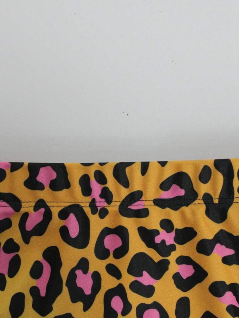 Leopard Print Triangular Swim Trunks For Holiday