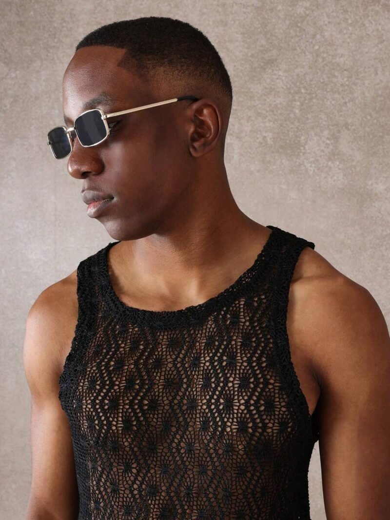 Open Knit Tank Top Summer Sleeveless