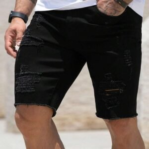 Ripped Frayed Raw Hem Denim Shorts