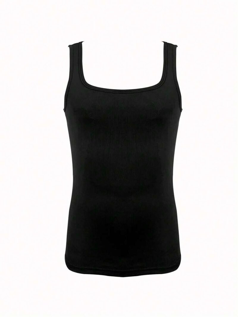 Solid Color Square Neck Casual Versatile Vest