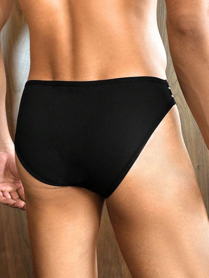 Solid Color Patchwork Minimalist Mid Rise Briefs