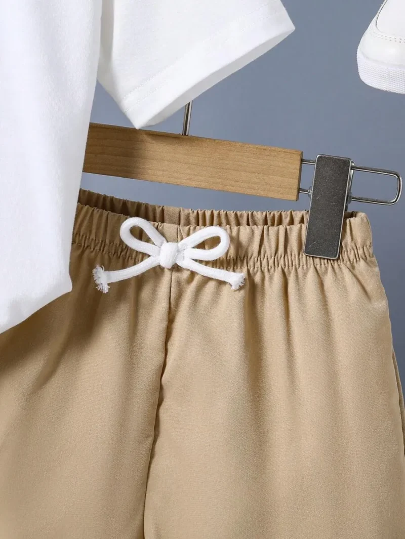 Letter Print Short Sleeve T Shirt And Shorts