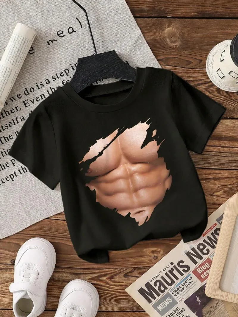Minimalist Pattern Short Sleeve Round Neck T Shirt