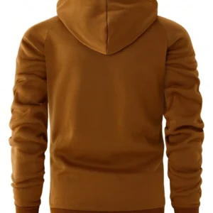 Thermal Lined Sweatshirt Plain Long Sleeve Zipper