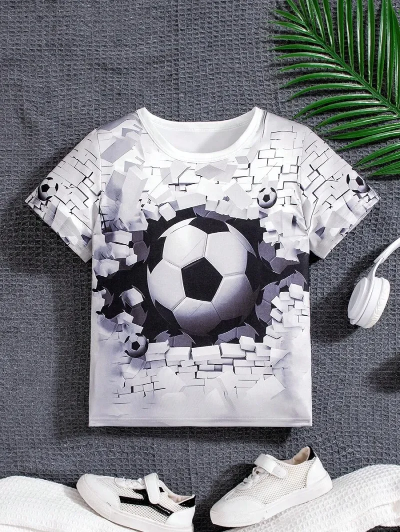 Soccer Printed Short Sleeve T Shirt