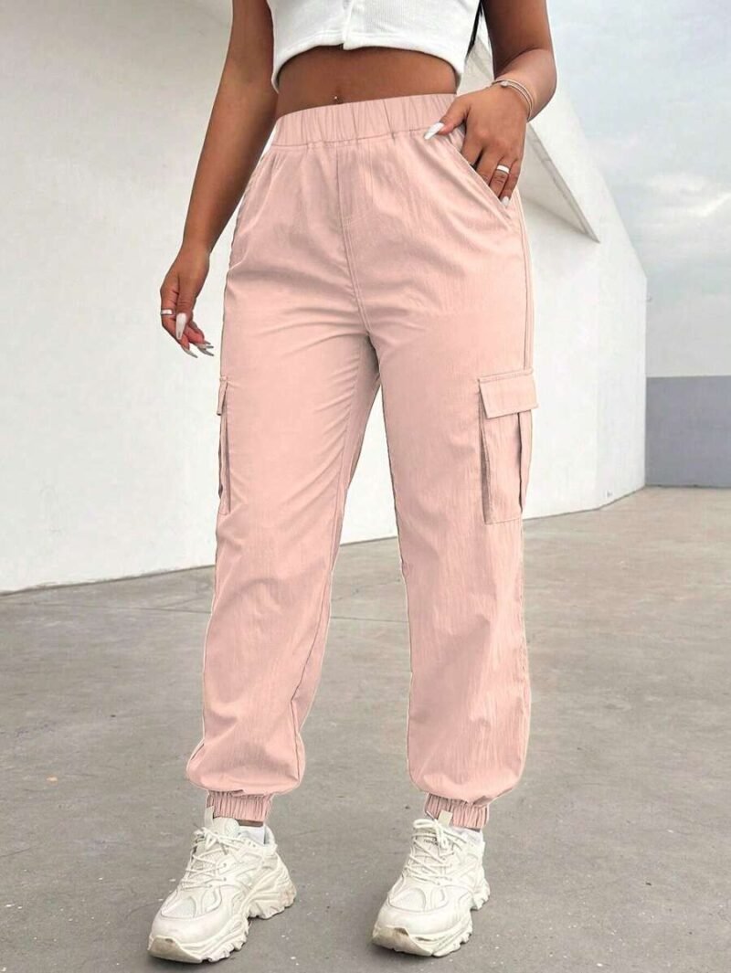 Straight Leg Drawstring Pocket Cargo Pants