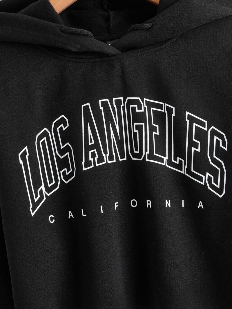 Letter Graphic Drop Shoulder Crop