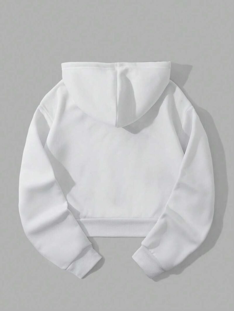 Letter Graphic Thermal Lined Drawstring Hooded