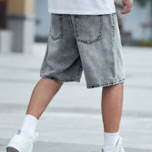Summer Baggy Light Grey Denim Shorts