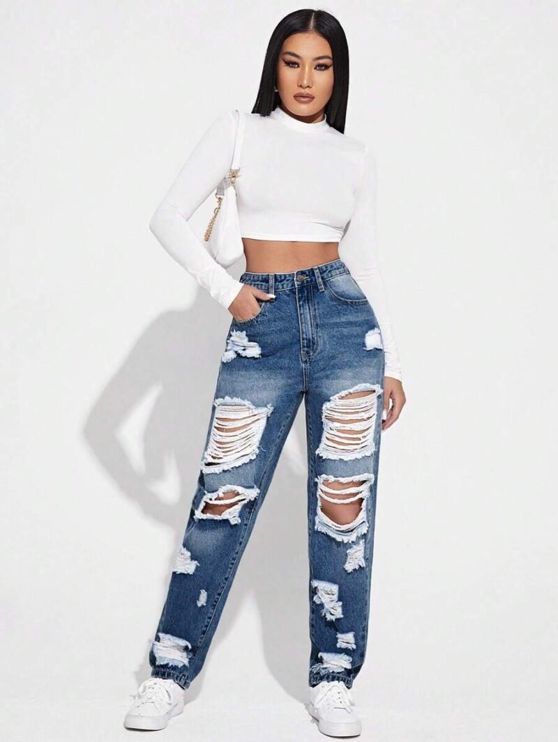 Distressed Denim Jeans