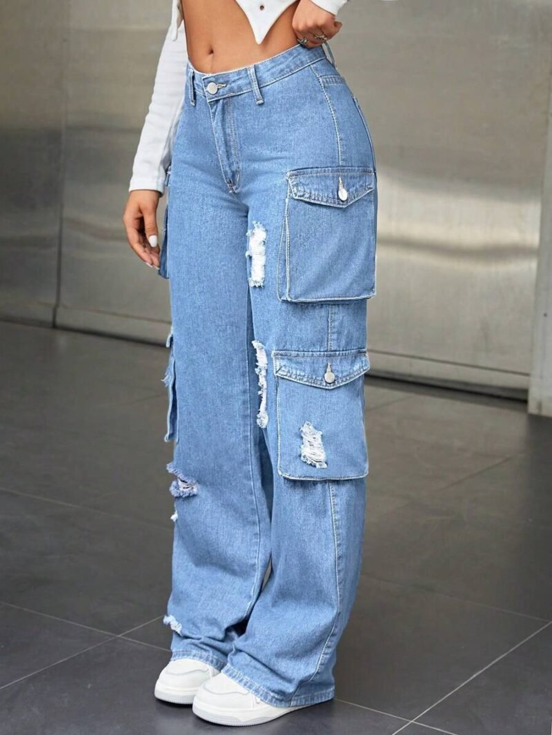 Icon Ripped Cargo Denim Jeans