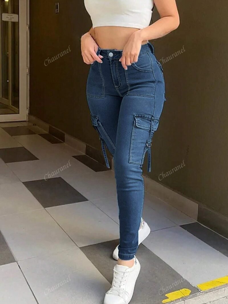 Skinny Cargo Denim Jeans