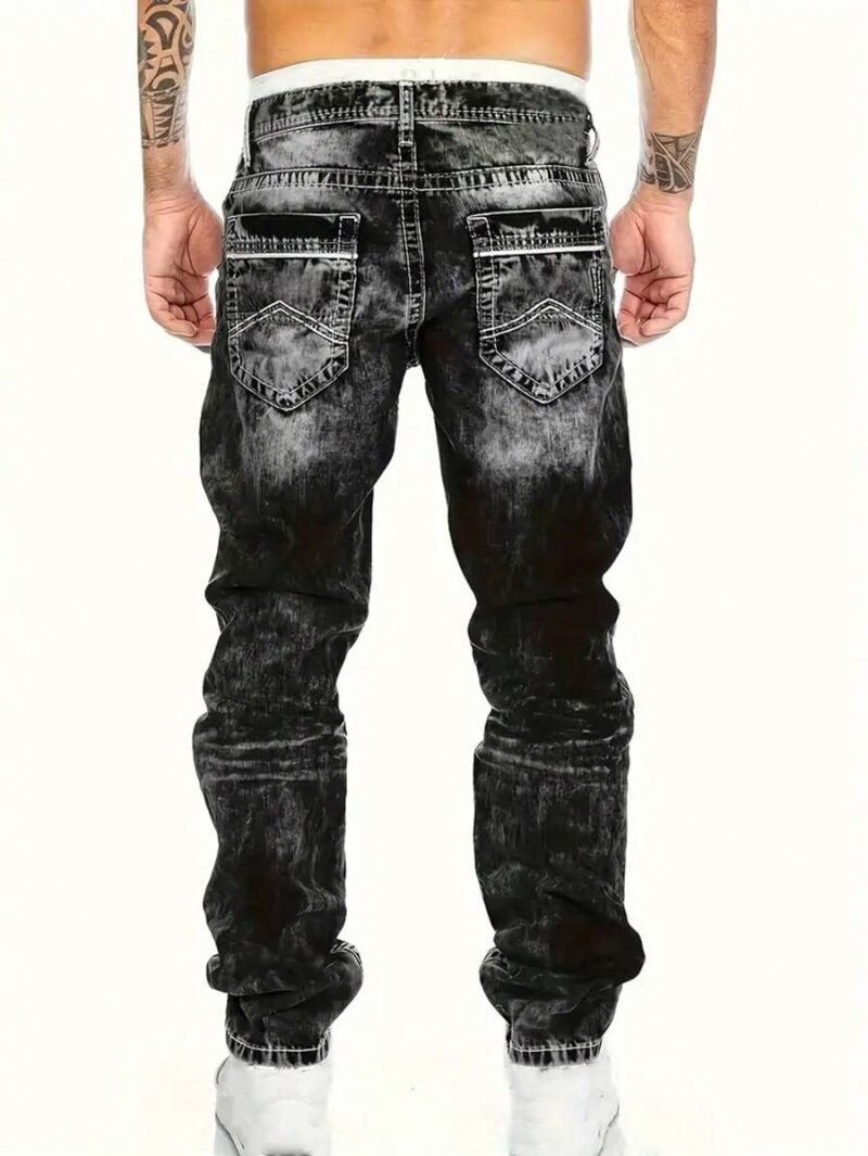 Fashionable Contrast Color Stretch Jeans