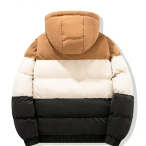 Casual Color Block Hooded Padded