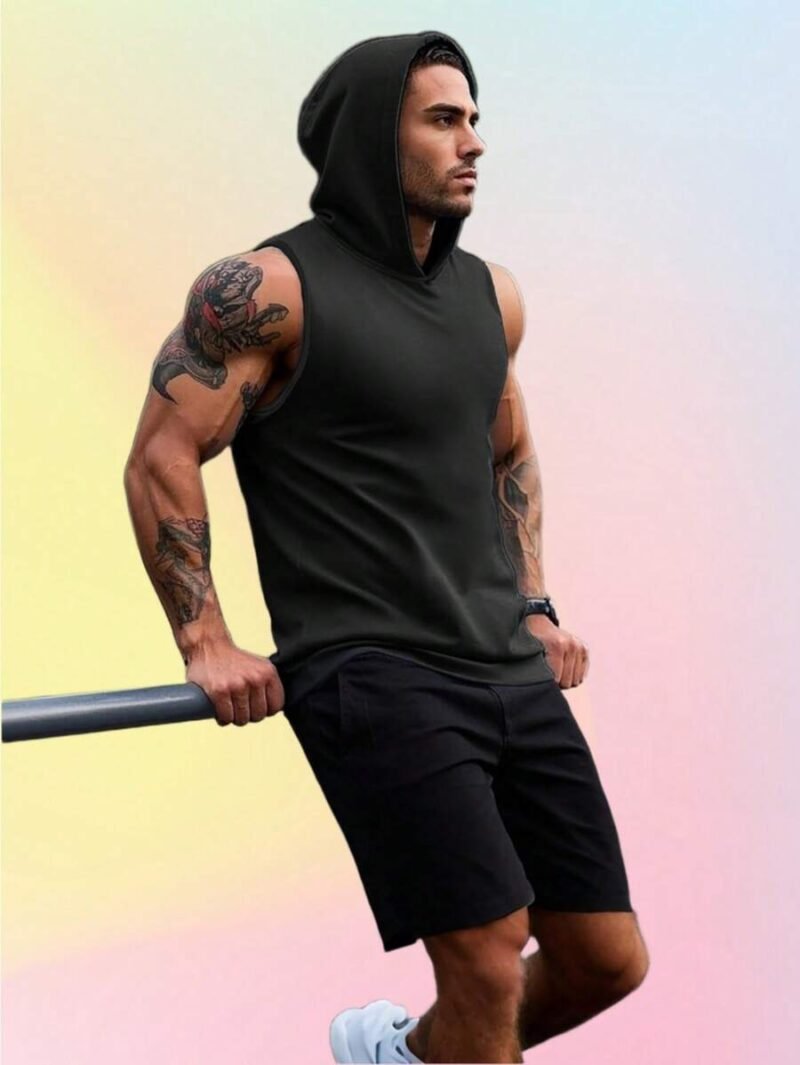 Hooded Sweatshirt Vest For Workout