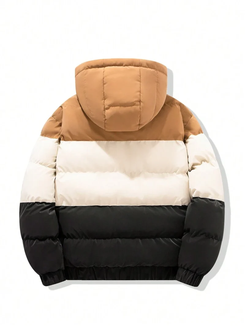 Casual Color Block Hooded Padded