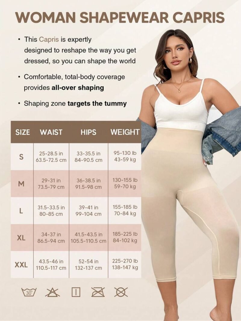 High Waisted Capri Leggings Tummy Control Pants