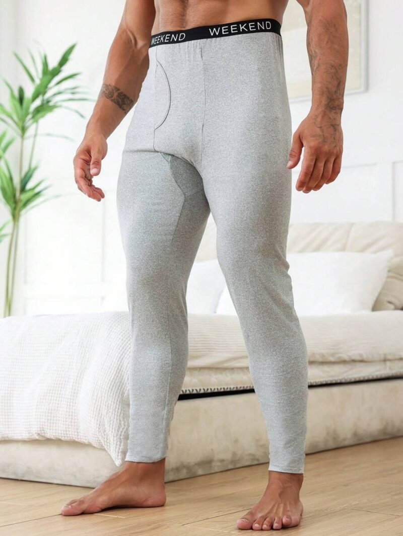 Letter Print Compression Thermal Pants