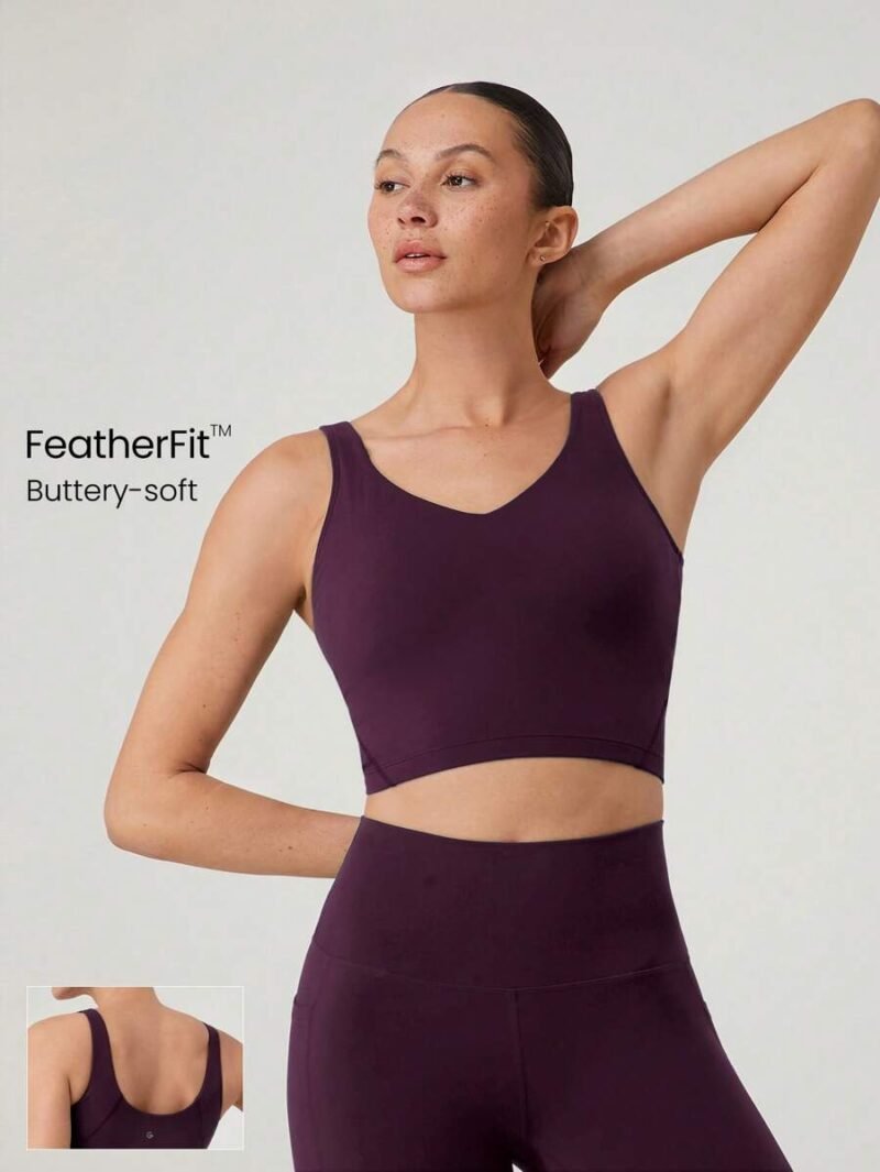 U Back Cropped Active Tank Top
