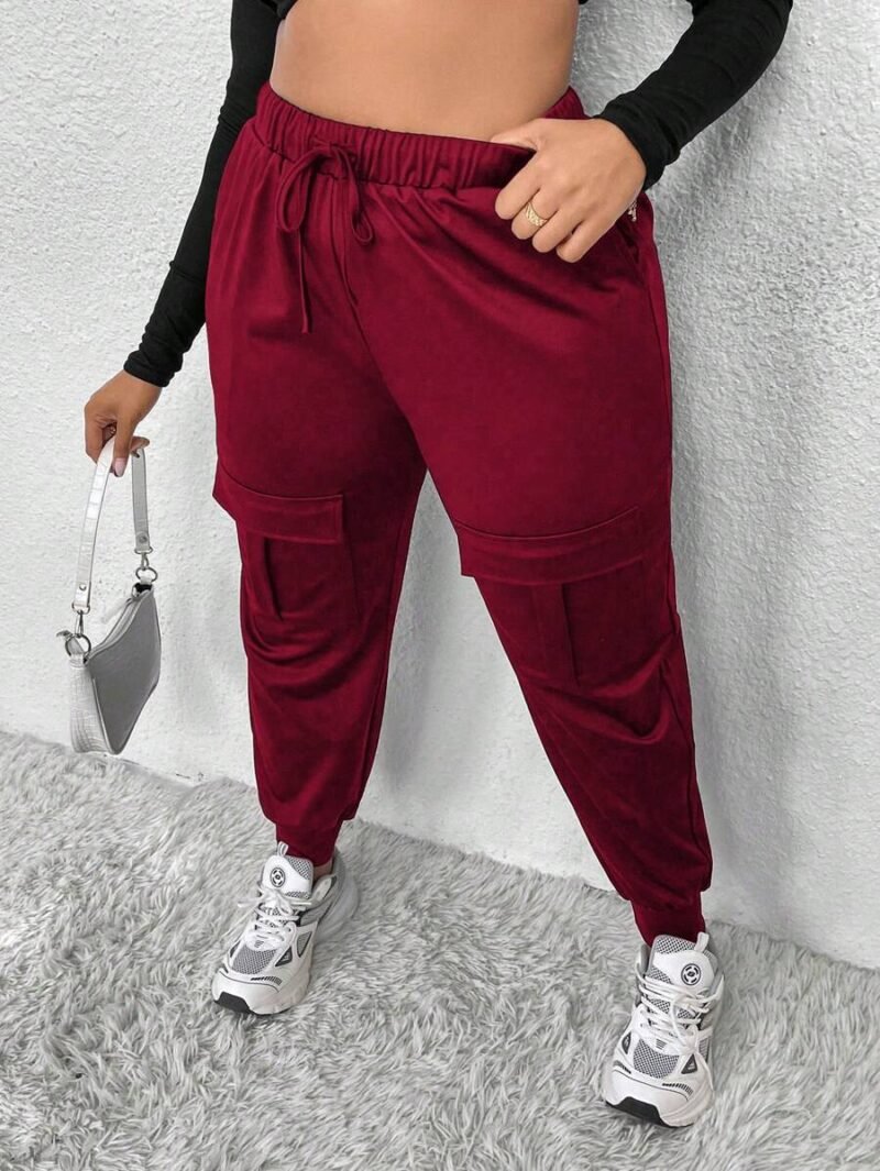 Drawstring Waist & Cuffed Workwear Long Trousers