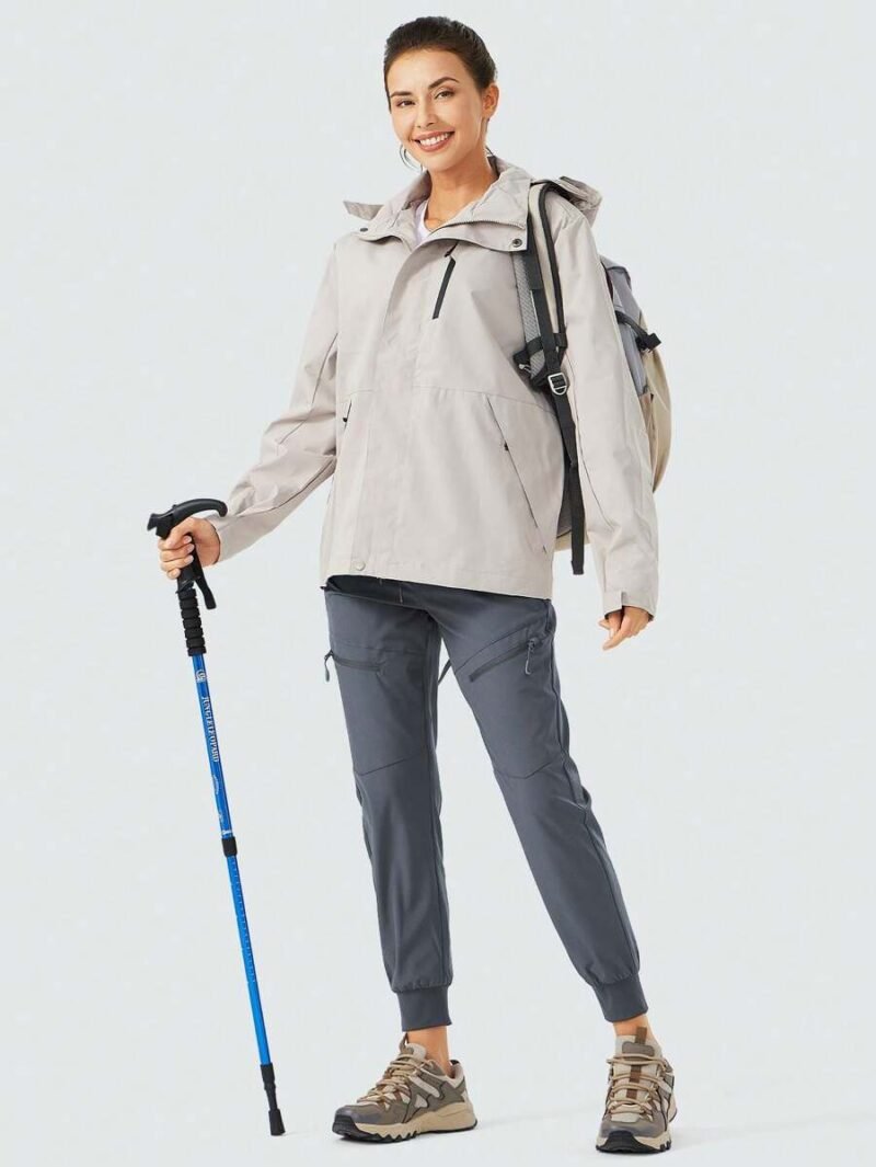 Lightweight Hiking Pants High Waist 5 Zipper Pockets