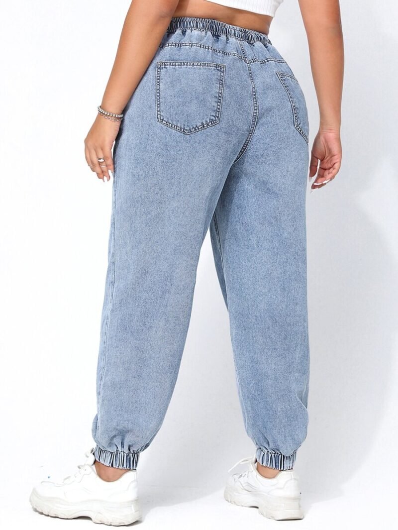Plus Drawstring Waist Jogger Jeans