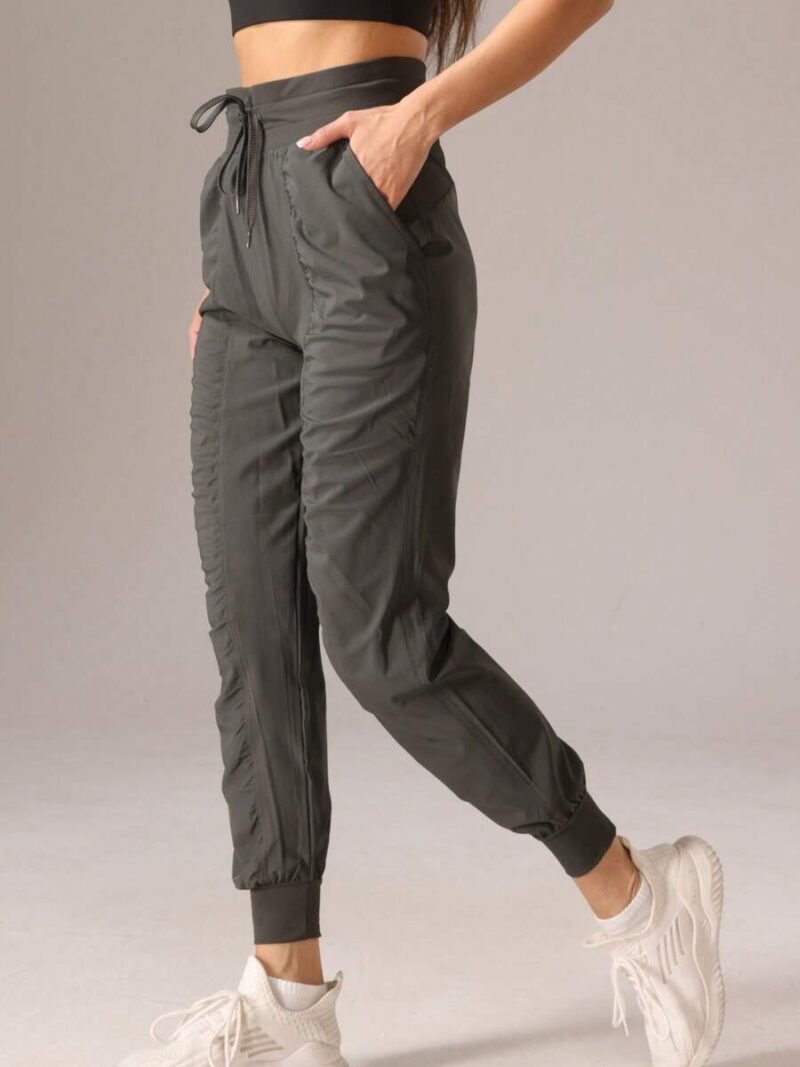 Solid Color Joggers With Elastic Cuff
