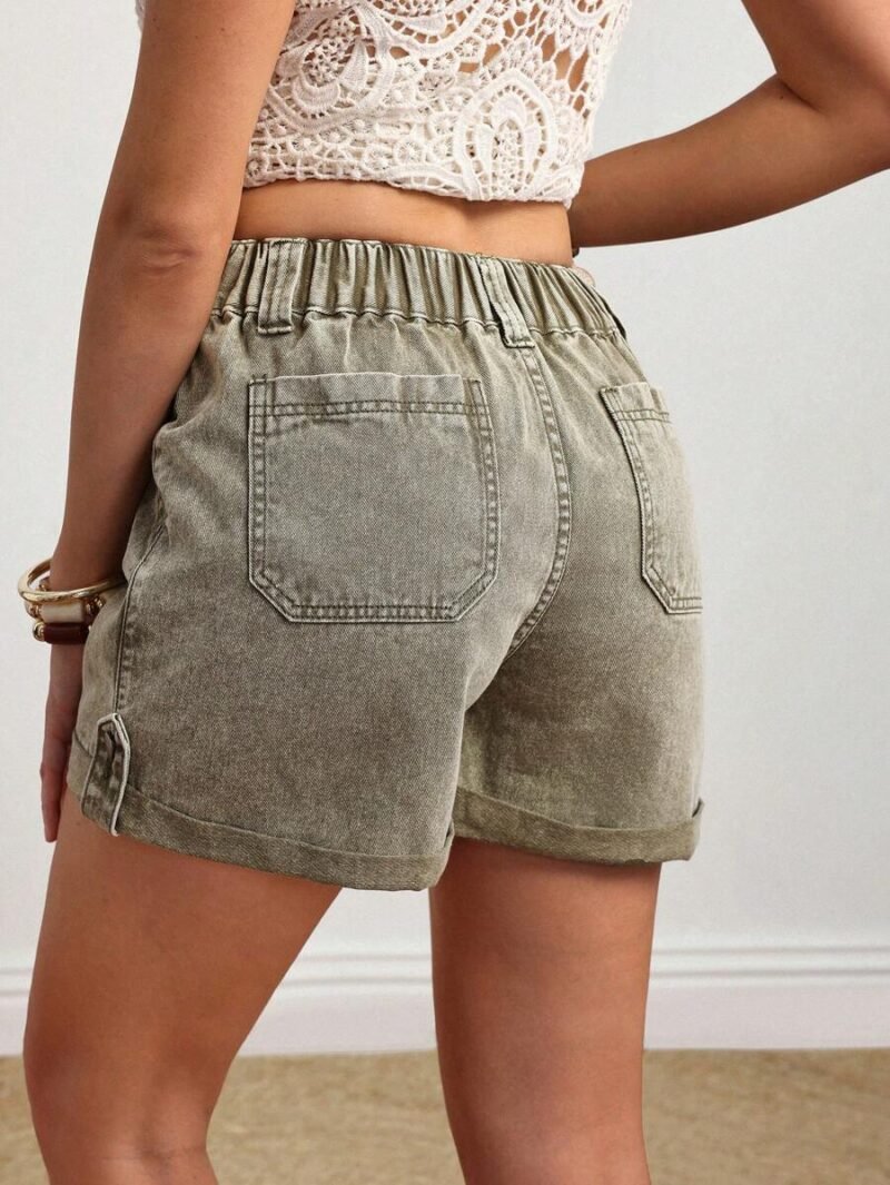 Casual Washed Distressed Denim Shorts