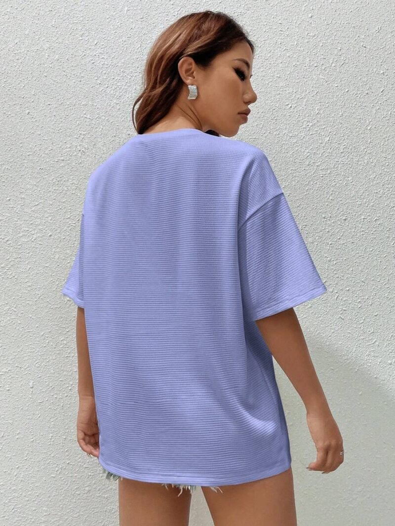 Letter Patched Drop Shoulder Tee