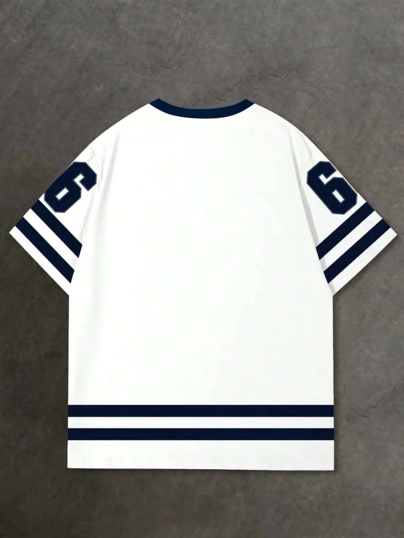 Plus Size Numeric Print V Neck Short Sleeve