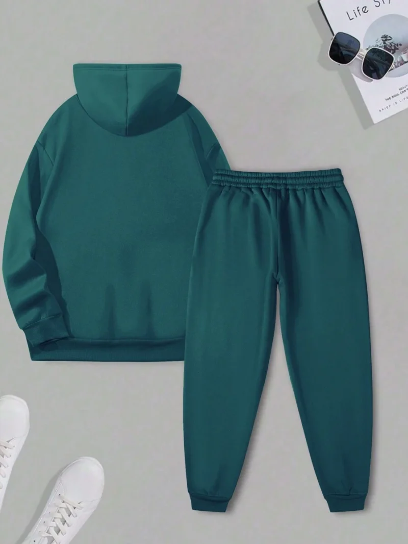 Drawstring Hooded Sweatshirt And Sweatpants