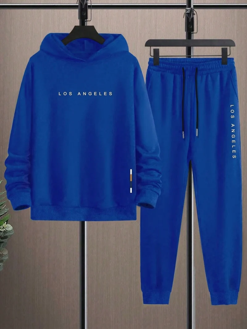 Loose Letter Printed Hooded Sweatshirt & Sweatpants