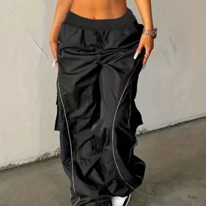 Casual Workout Outdoor Loose Side Stripe Cargo Pants