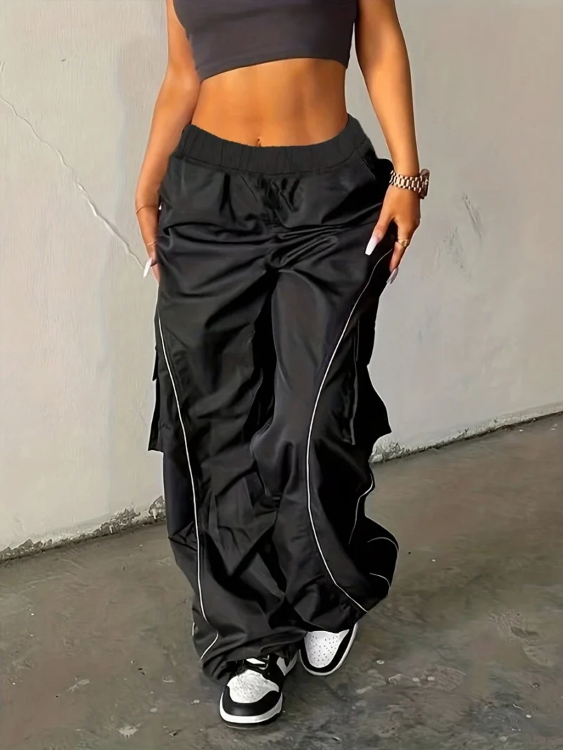 Casual Workout Outdoor Loose Side Stripe Cargo Pants
