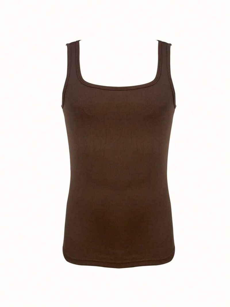 Neck Ribbed Casual Versatile Tank Top