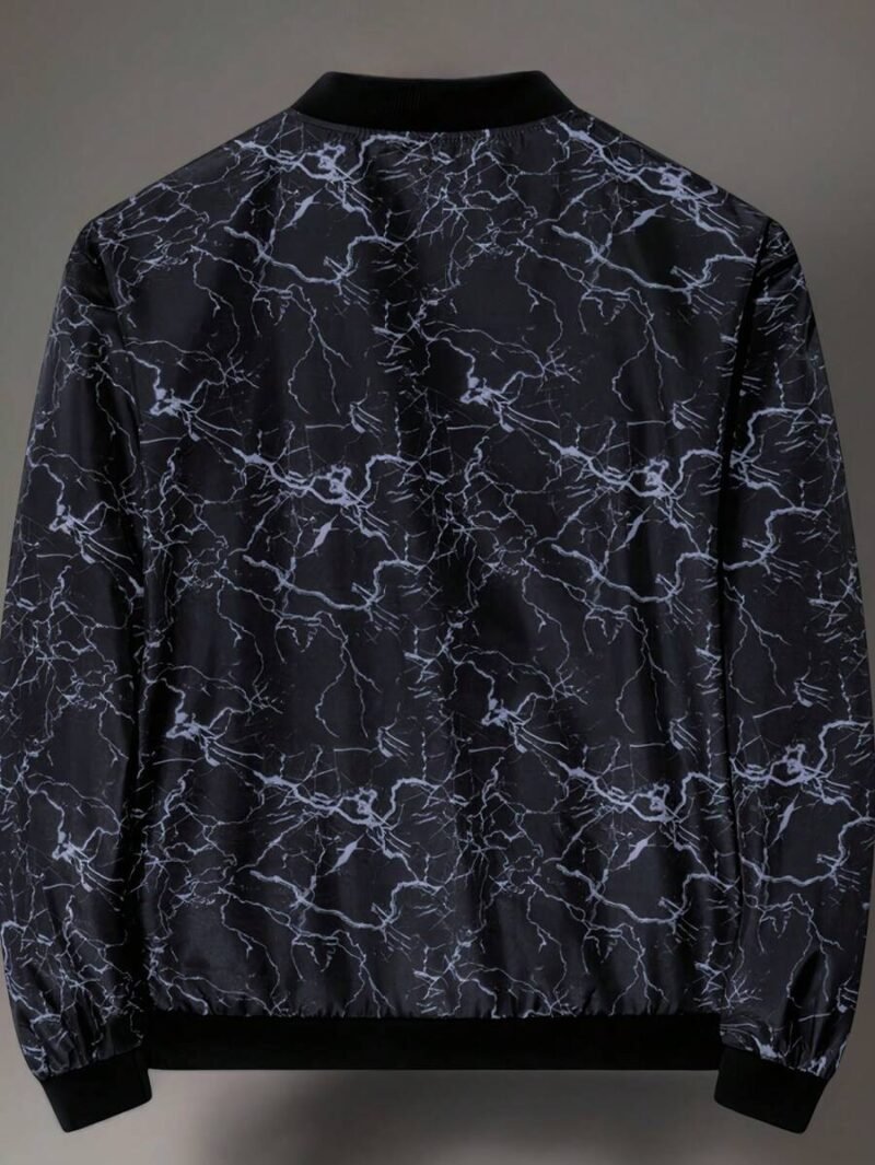 Fashion Zip Front Lightning Print Jacket
