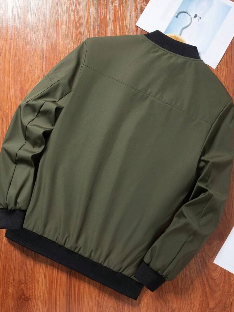 Long Sleeve Zip Up Casual Baseball Jacket