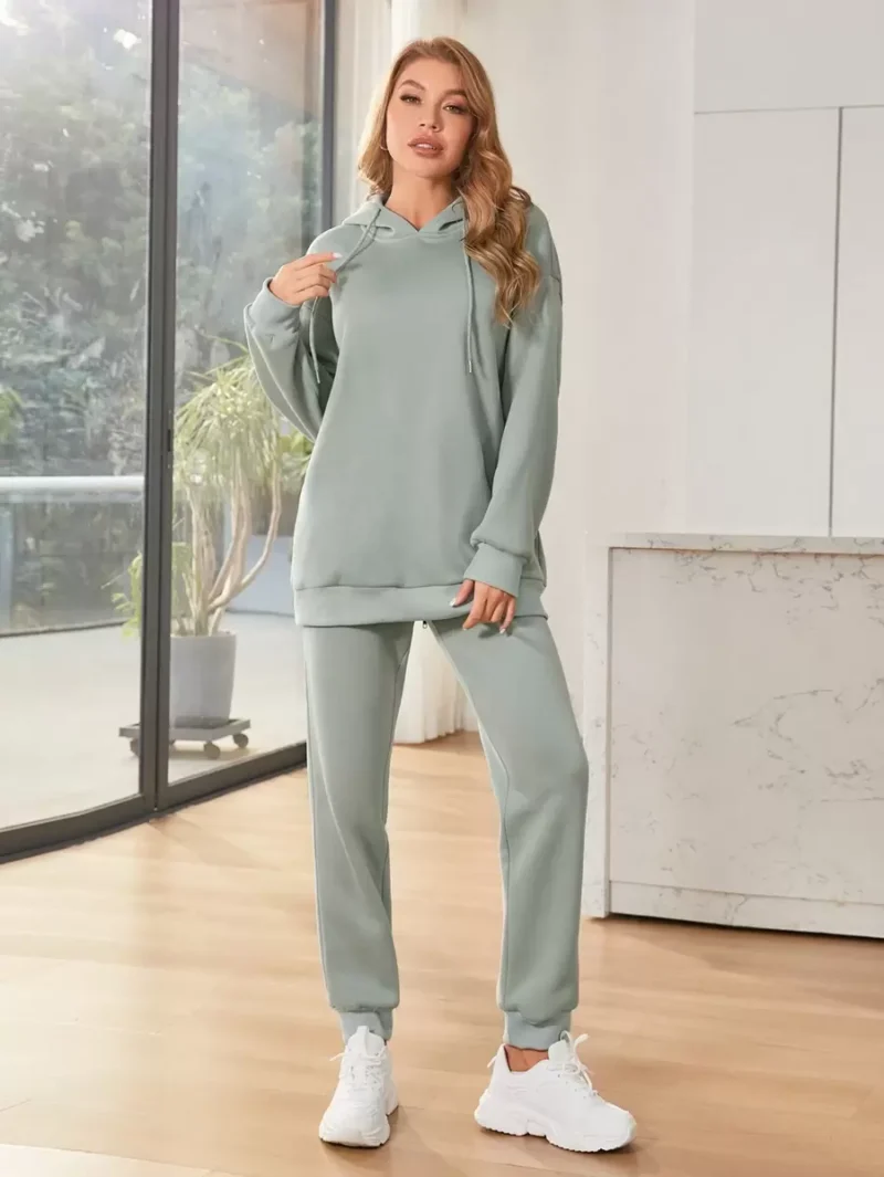 Hooded Sweatshirt With Dropped Shoulder