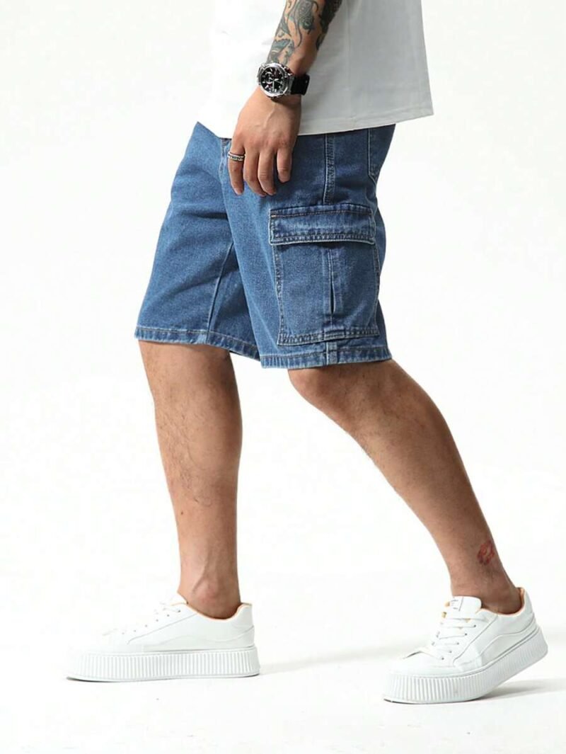 Baggy Cargo Plain Navy Blue Vacation Basic Rapper