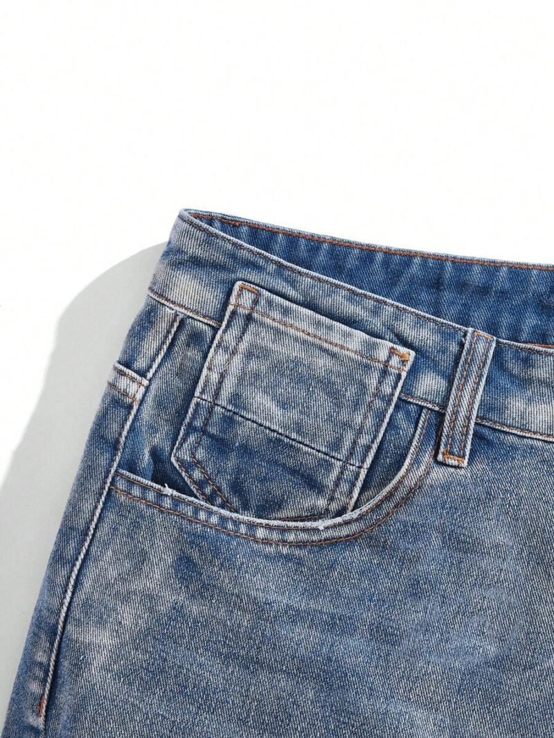 Blue Vintage Wash Denim Shorts