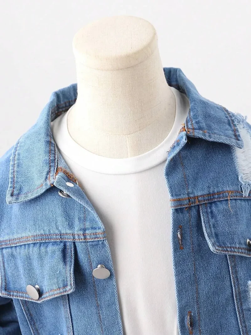 Casual Chic Distressed Denim Jacket